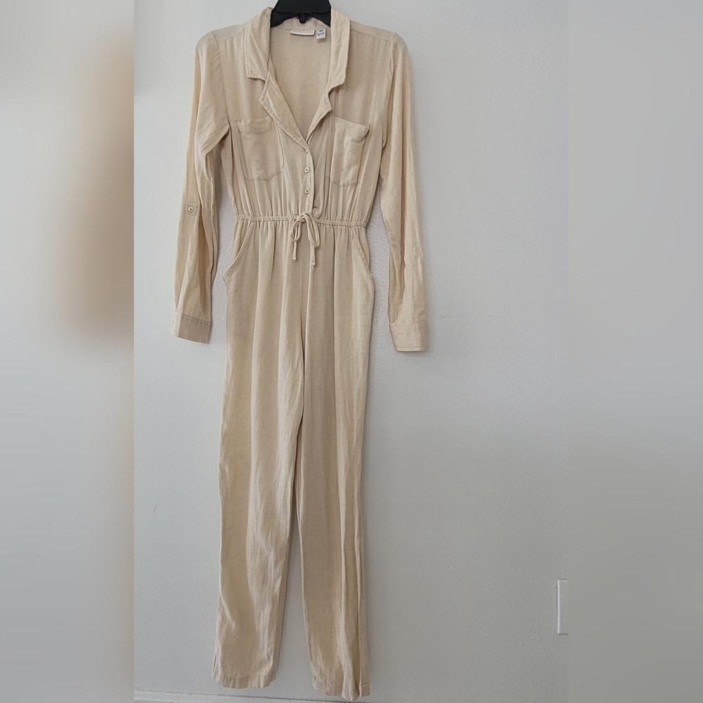 Sincerely Jules Cream Jumpsuit long sleeves and can be worn 3/4 Size Xs - Picture 3 of 12